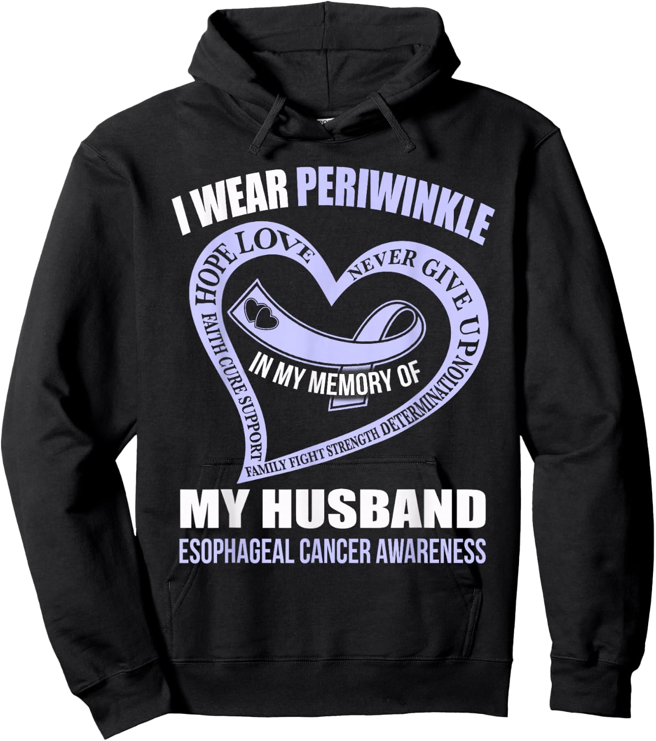 In my memory of my husband ESOPHAGEAL CANCER AWARENESS Hoodie - Hoodie | Black