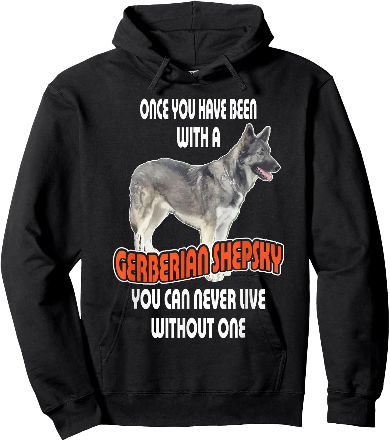 Gerberian Shepsky German Shepherd Siberian Husky Dog Hoodie - Hoodie | Black