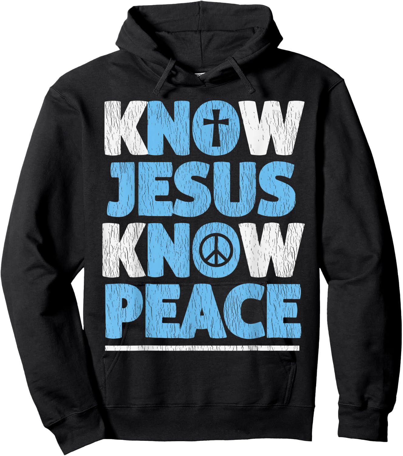 Vintage Know Jesus Know Peace Bible Verse Christian Pajama Hoodie - Hoodie | Black