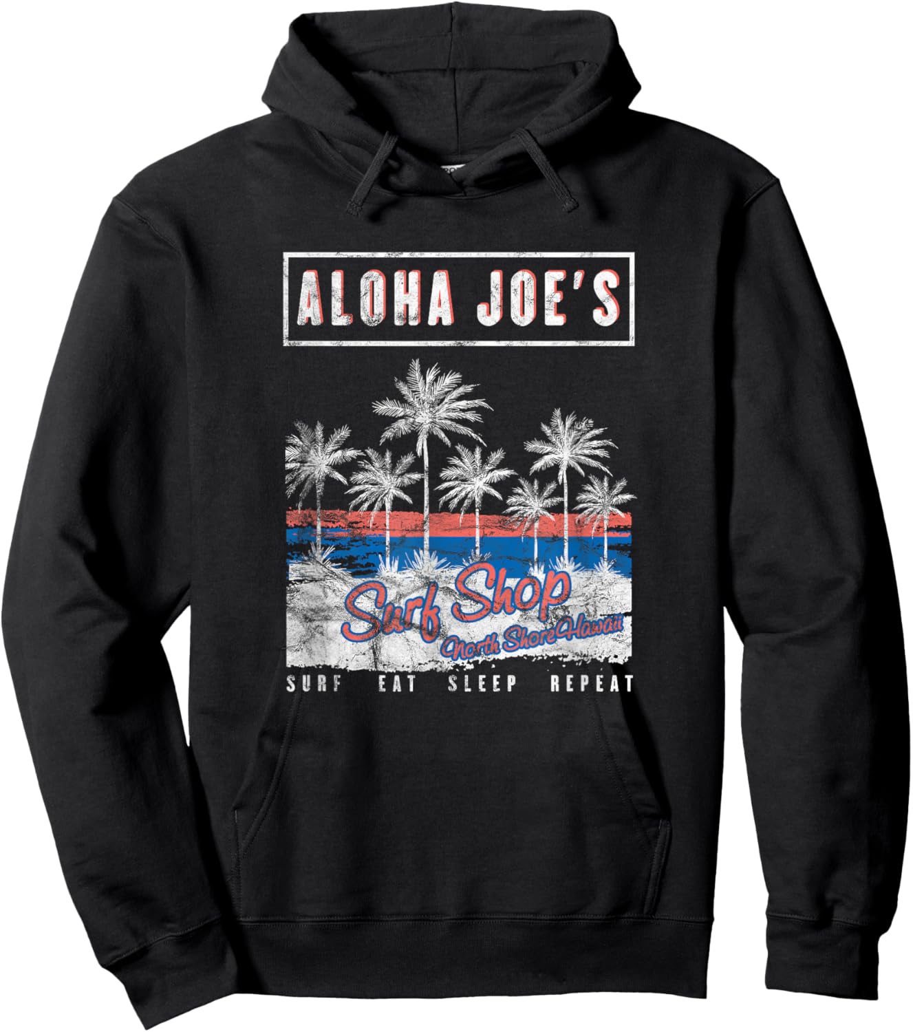 Aloha Joes Hawaii Surf Shop Palm Tree Hoodie - Hoodie | Black