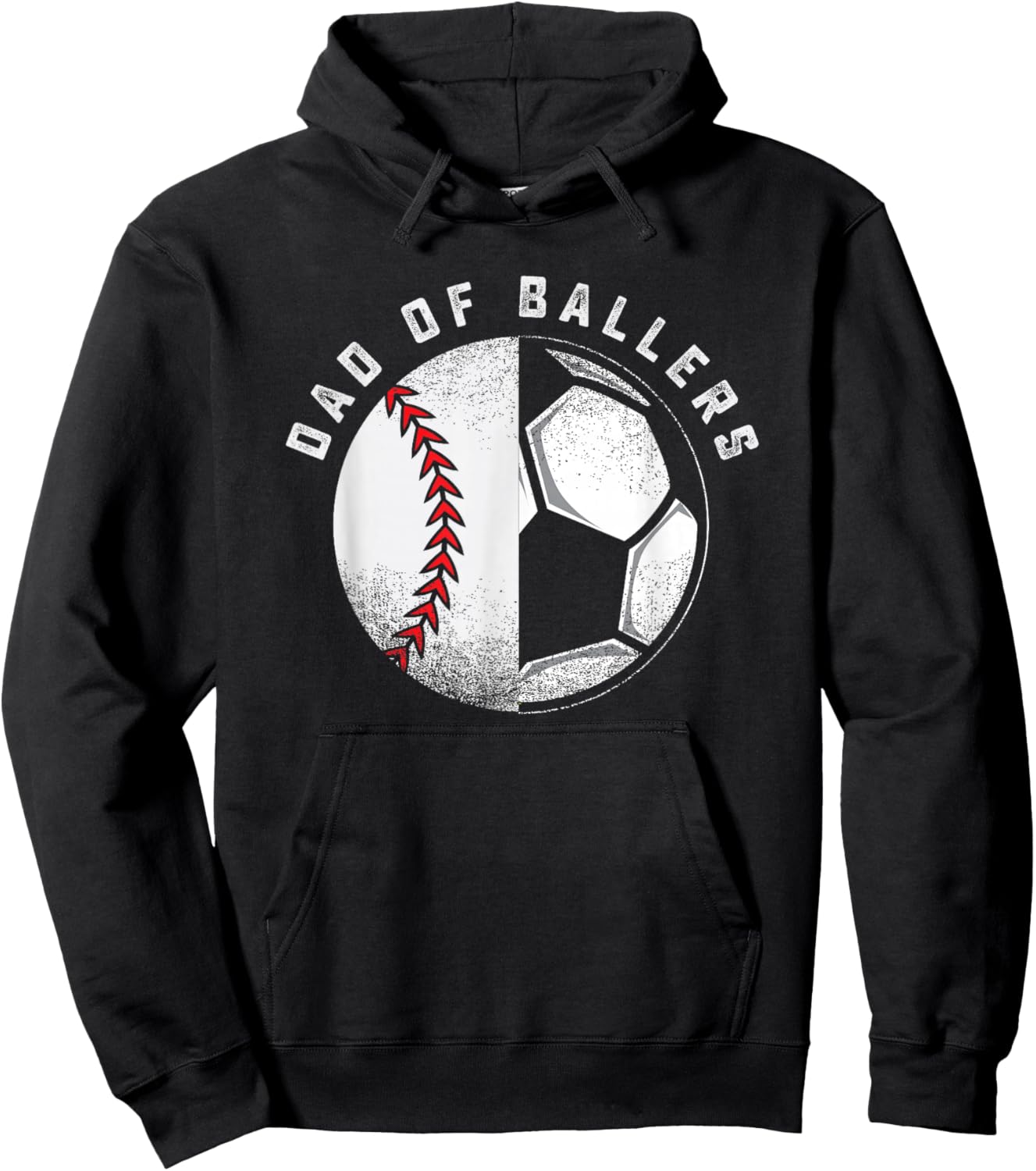 Dad of Ballers Father Son Soccer Baseball Player Coach Gift Hoodie - Hoodie | Black
