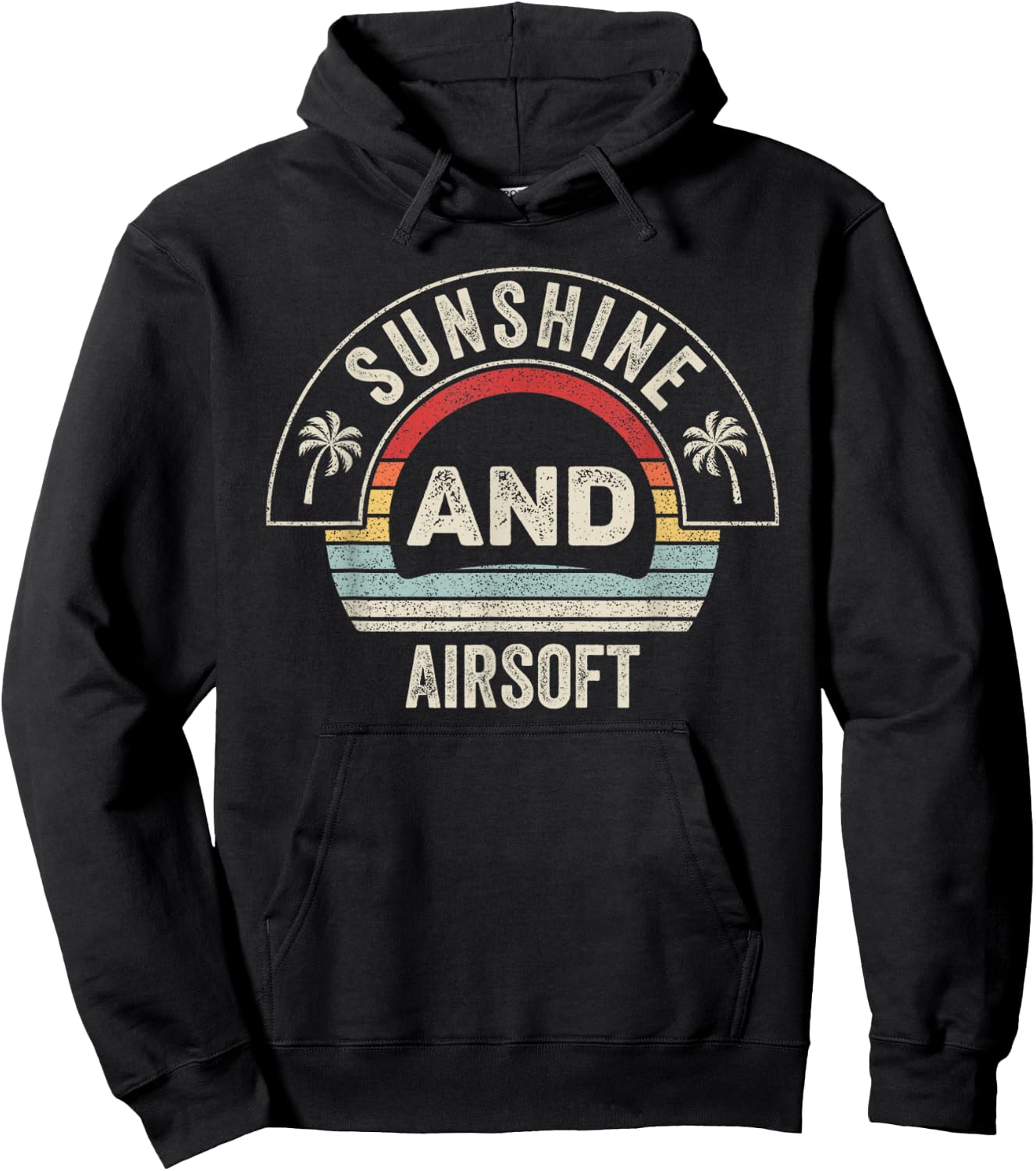 Vintage Retro Sunshine And Airsoft Lover Summer Hoodie - Hoodie | Black