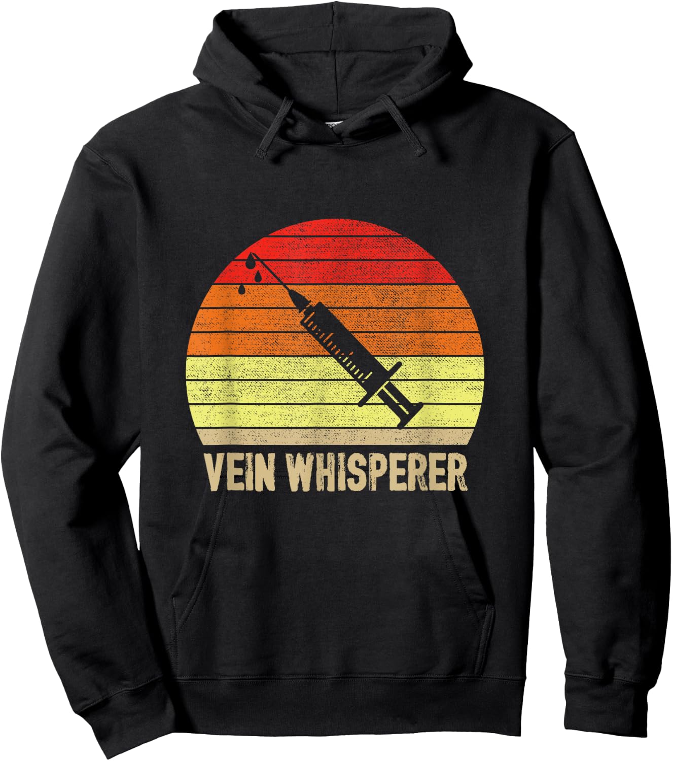 Retro Phlebotomist Vein Whisperer Medical Nurse Phlebotomy Hoodie - Hoodie | Black