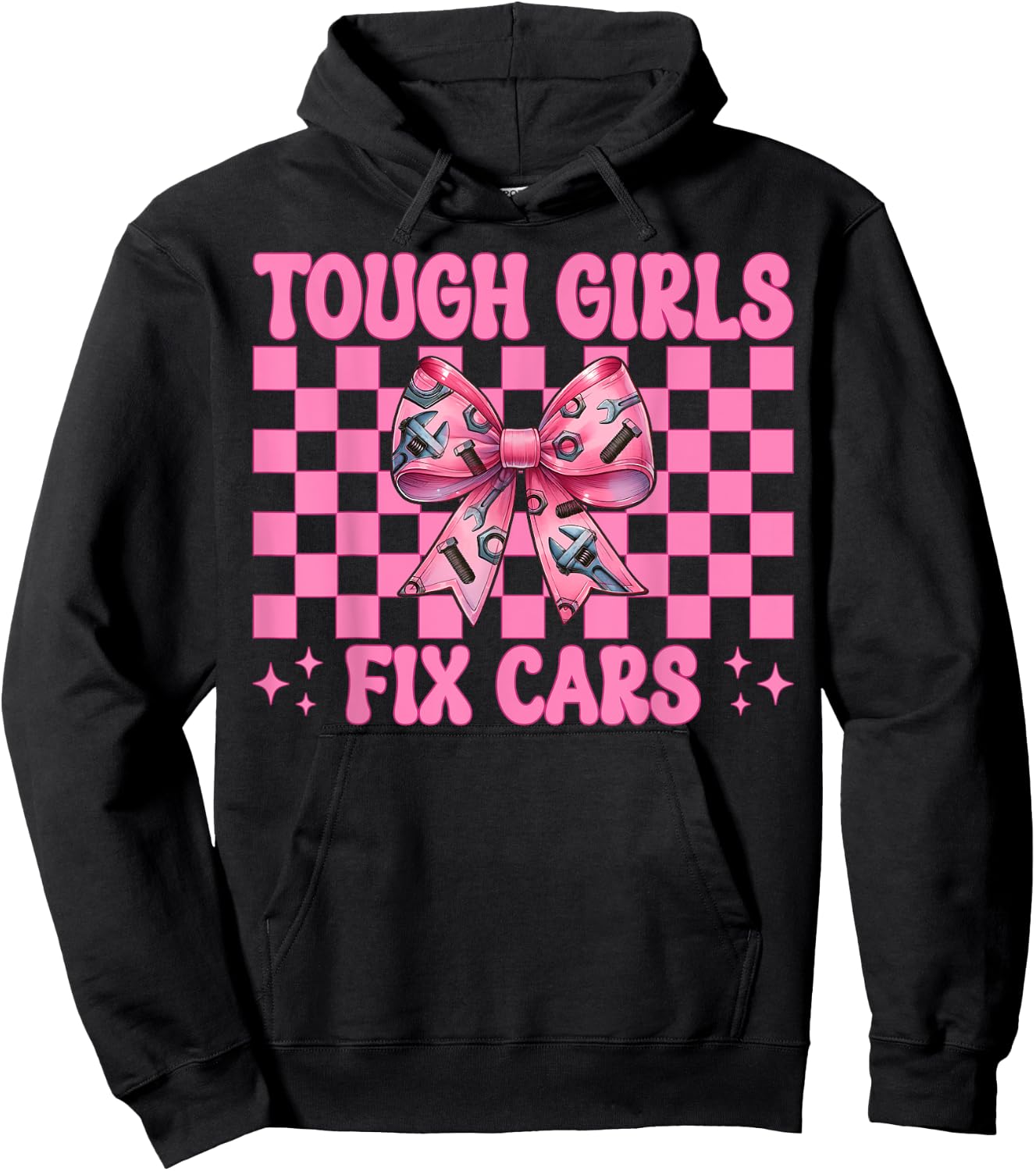 Car Mechanic Girl Garage Wrench Mom Tough Girls Fix Cars Hoodie - Hoodie | Black