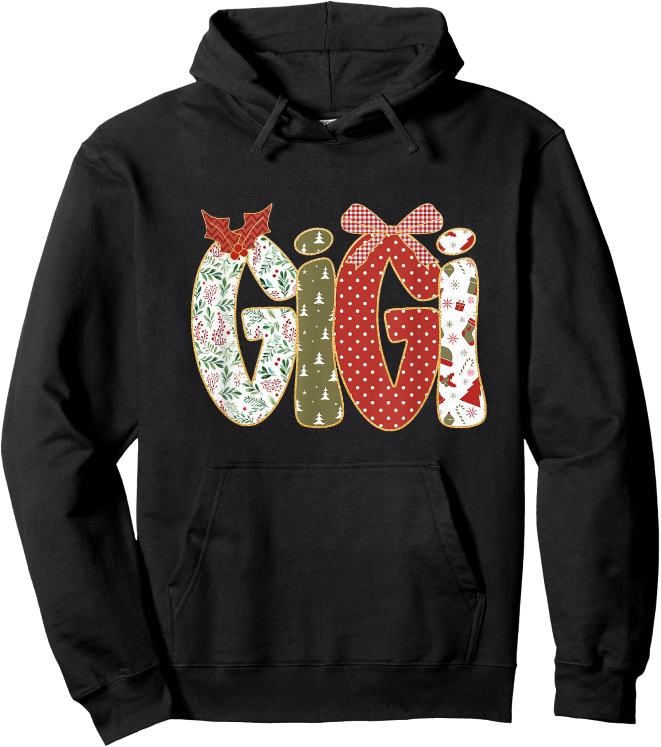 Christmas Gigi Coquette Holiday Grandma Hoodie - Hoodie | Black