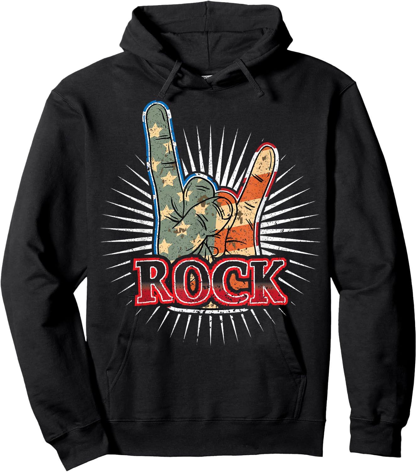 Vintage USA Rock - Band Concert Poster 70s 80s Hoodie - Hoodie | Black