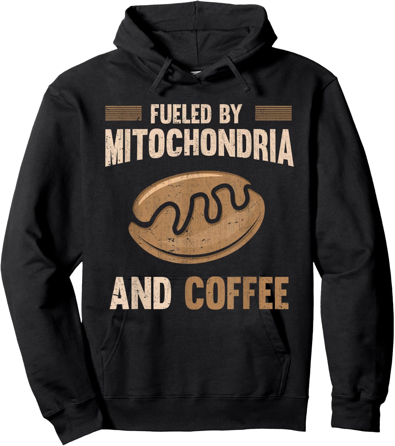 Fueled By Mitochondria And Coffee Funny Biology Hoodie - Hoodie | Black