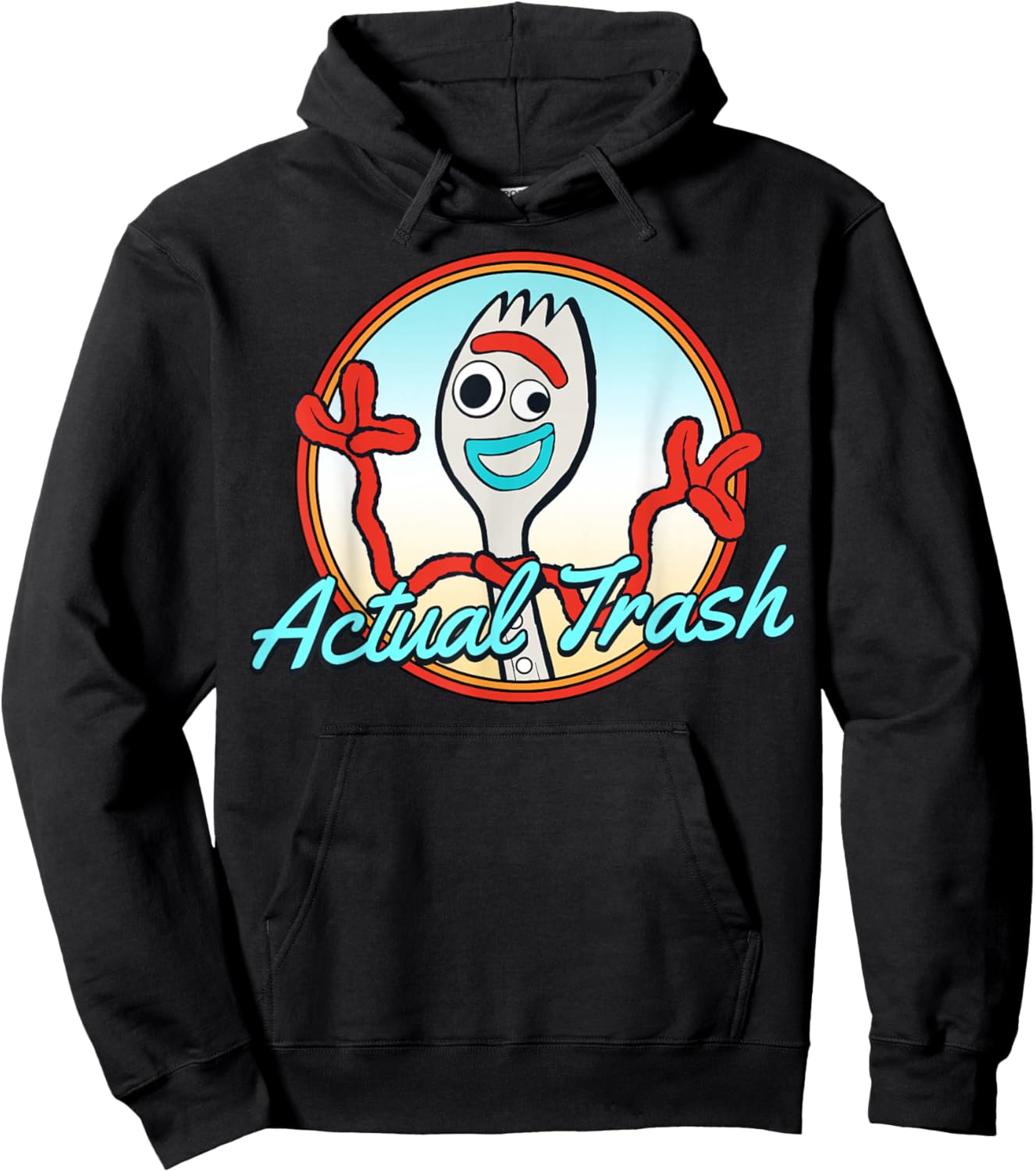 Disney Pixar Toy Story Forky Actual Trash Portrait Hoodie - Hoodie | Black