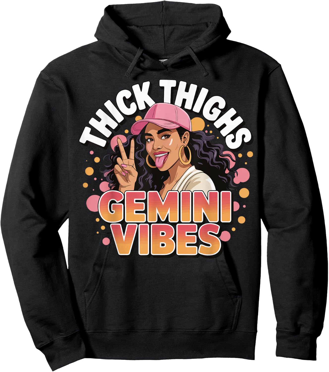Thick Thighs Gemini Vibes Hoodie - Hoodie | Black