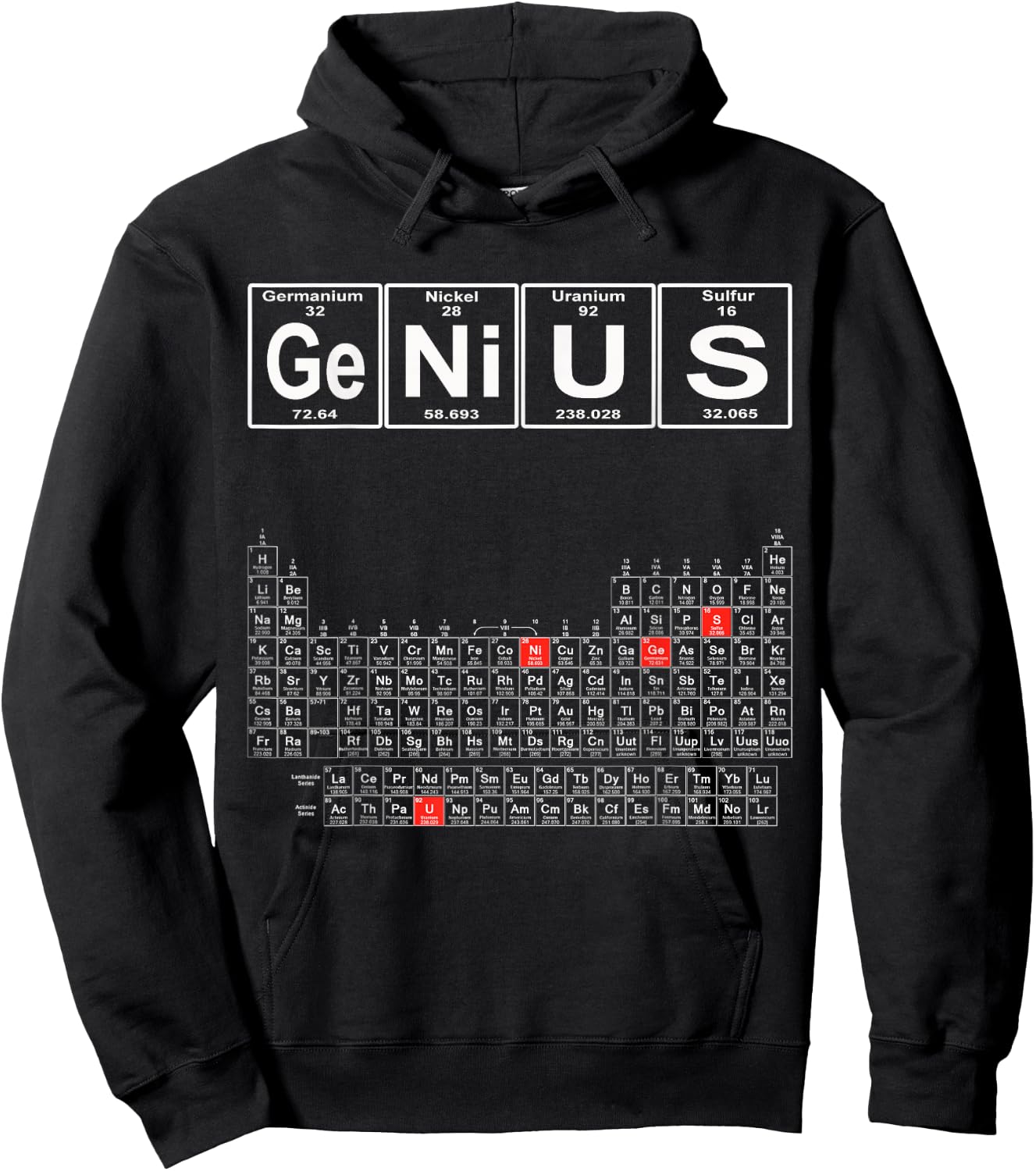 Genius Periodic Table - Genius Hoodie - Hoodie | Black