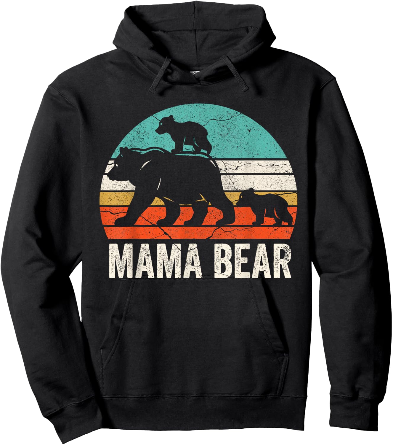Cute Mama Bear 2 Cubs Shirt Mama Bear Twin Mom 2 Kids Hoodie - Hoodie | Black