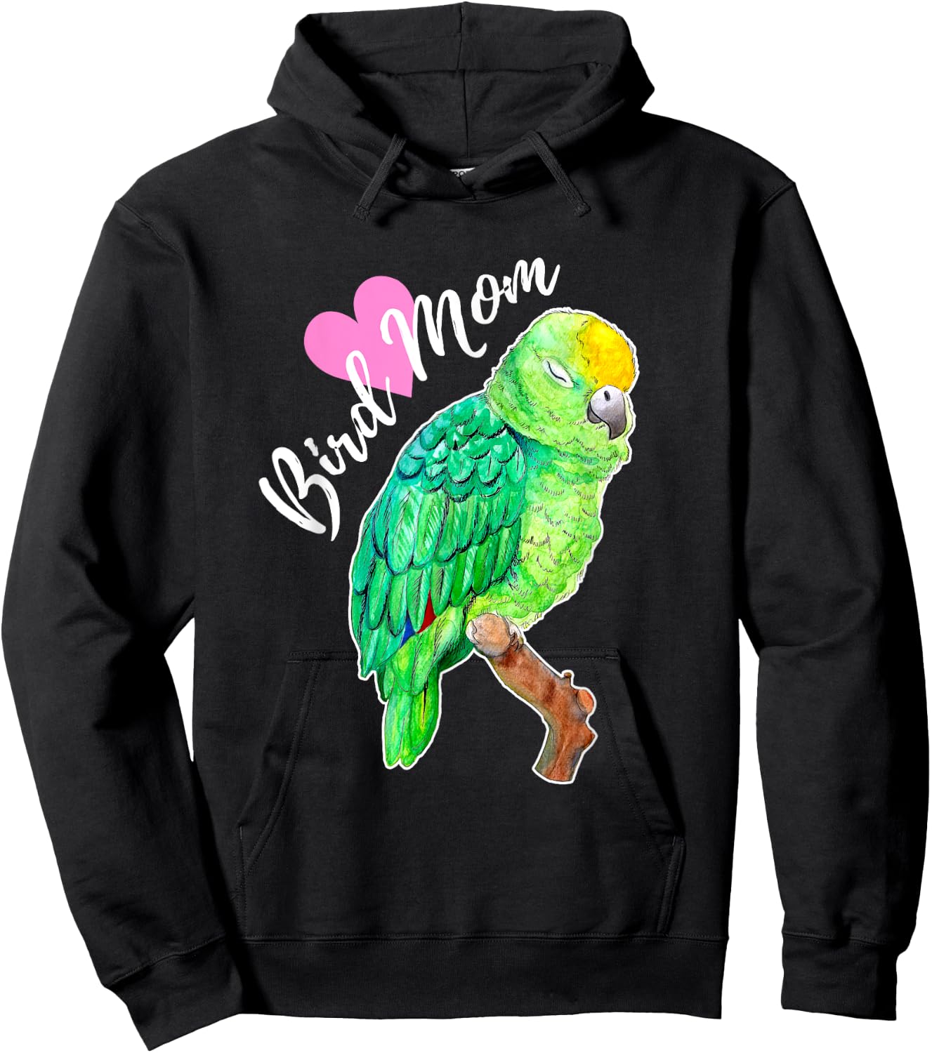 Amazon Parrot Lover Bird Mom Watercolor Hoodie - Hoodie | Black