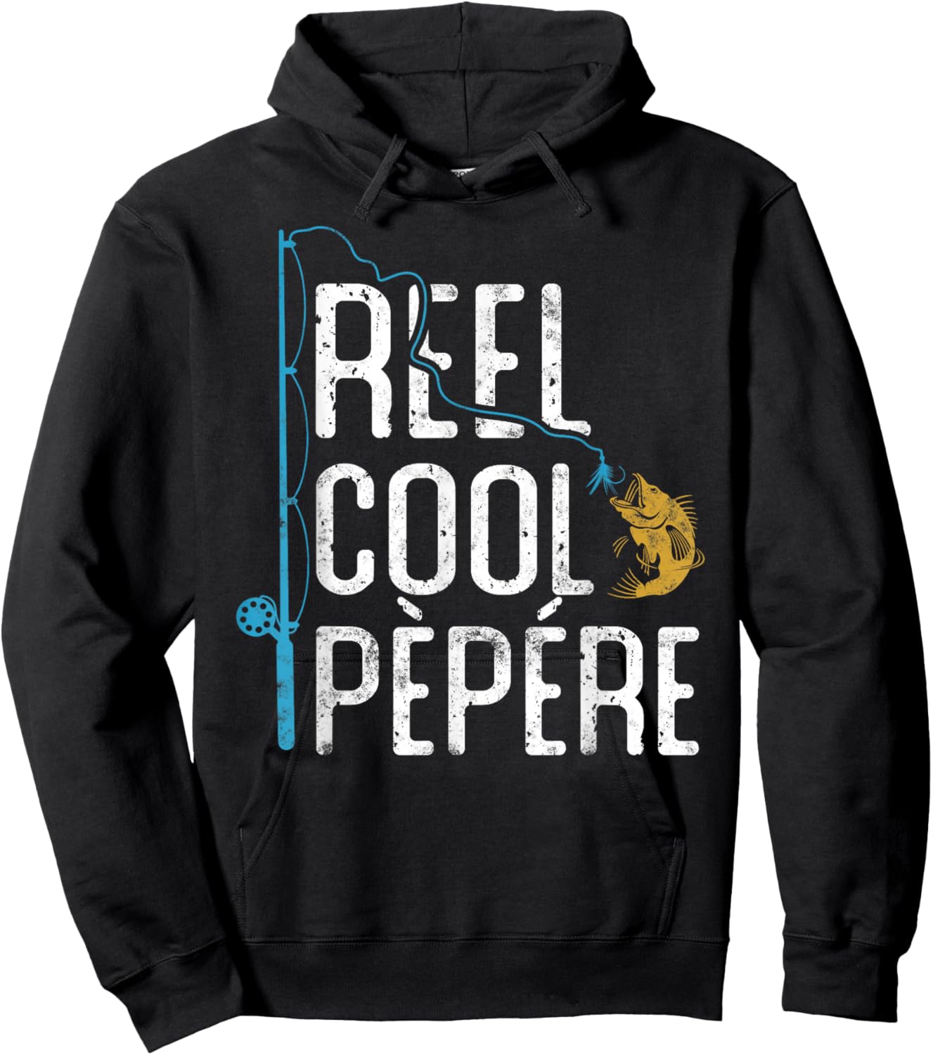 Fishing Reel Cool Pepere Father’s Day Gift Fisherman Pèpére Hoodie - Hoodie | Black