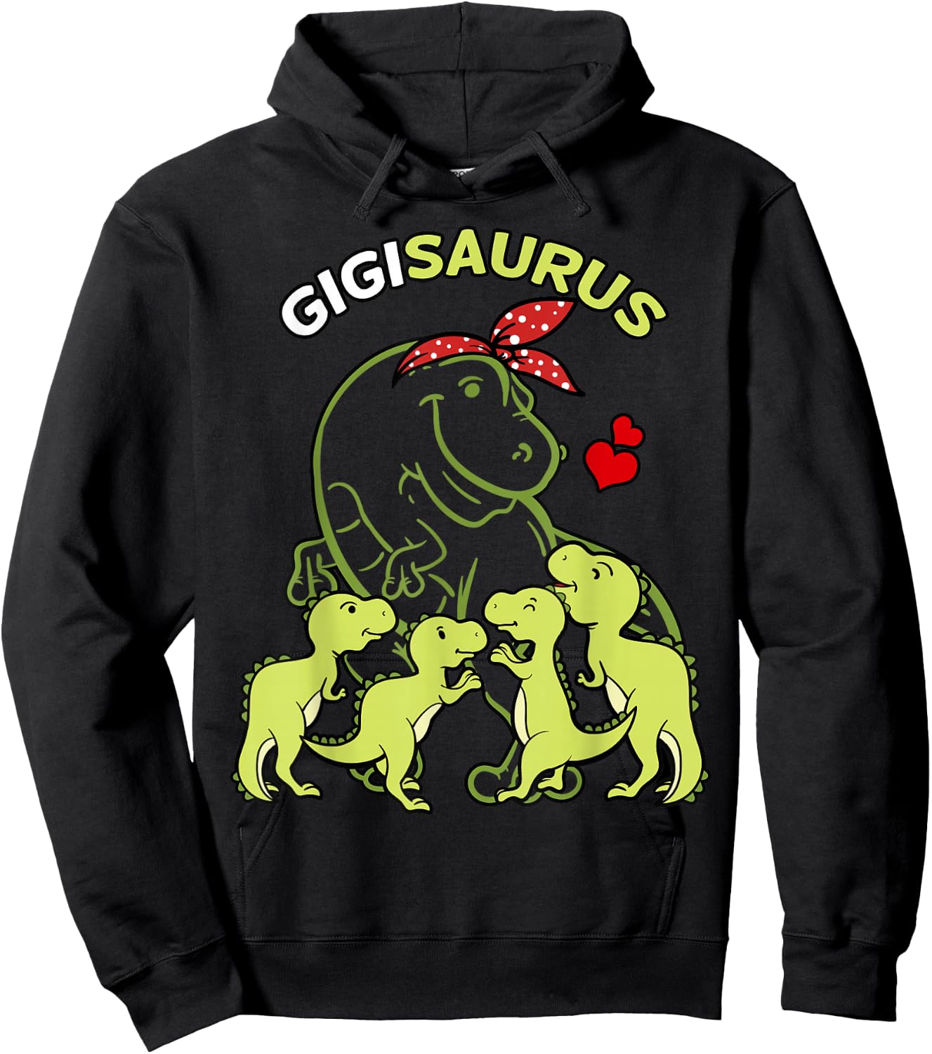 Gigisaurus Gigi 4 Kids Dinosaur Mother's Day Hoodie - Hoodie | Black