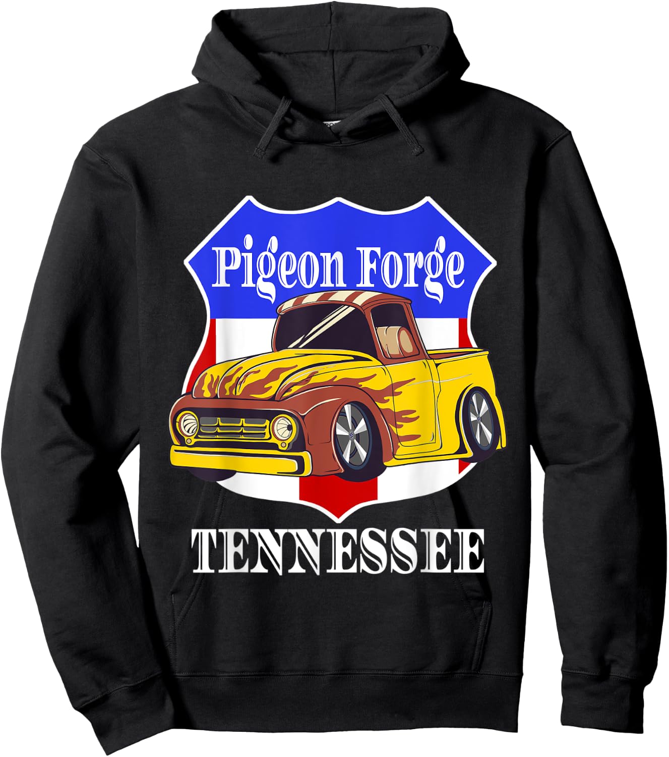 Pigeon Forge Tennessee Hot Rod Run Car Show In The Smokies Hoodie - Hoodie | Black