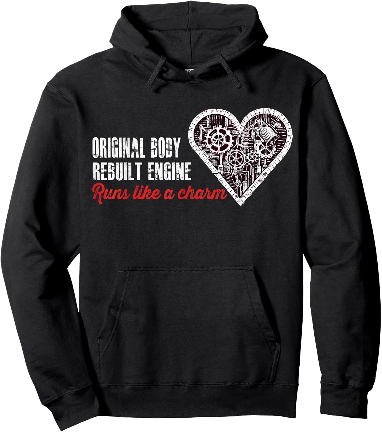 Original Body - Rebuilt Engine / Open Heart Surgery Gift Hoodie - Hoodie | Black