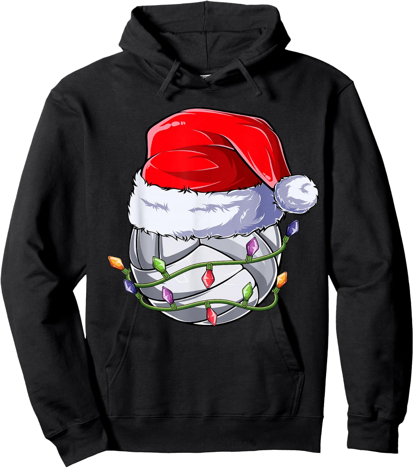 Volleyball Christmas Boy Apparel, Funny Santa Women Girls Hoodie - Hoodie | Black