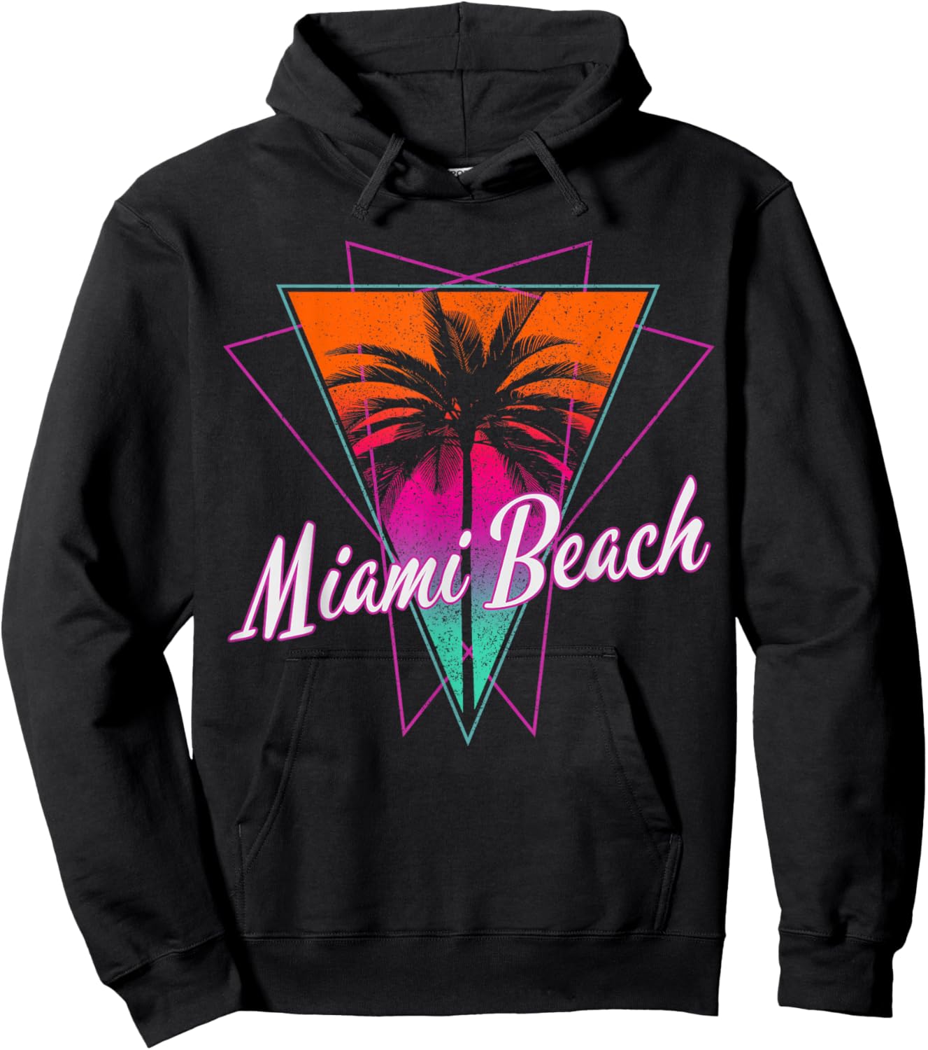 Miami Beach Retro Florida USA America Souvenir Gift Hoodie - Hoodie | Black