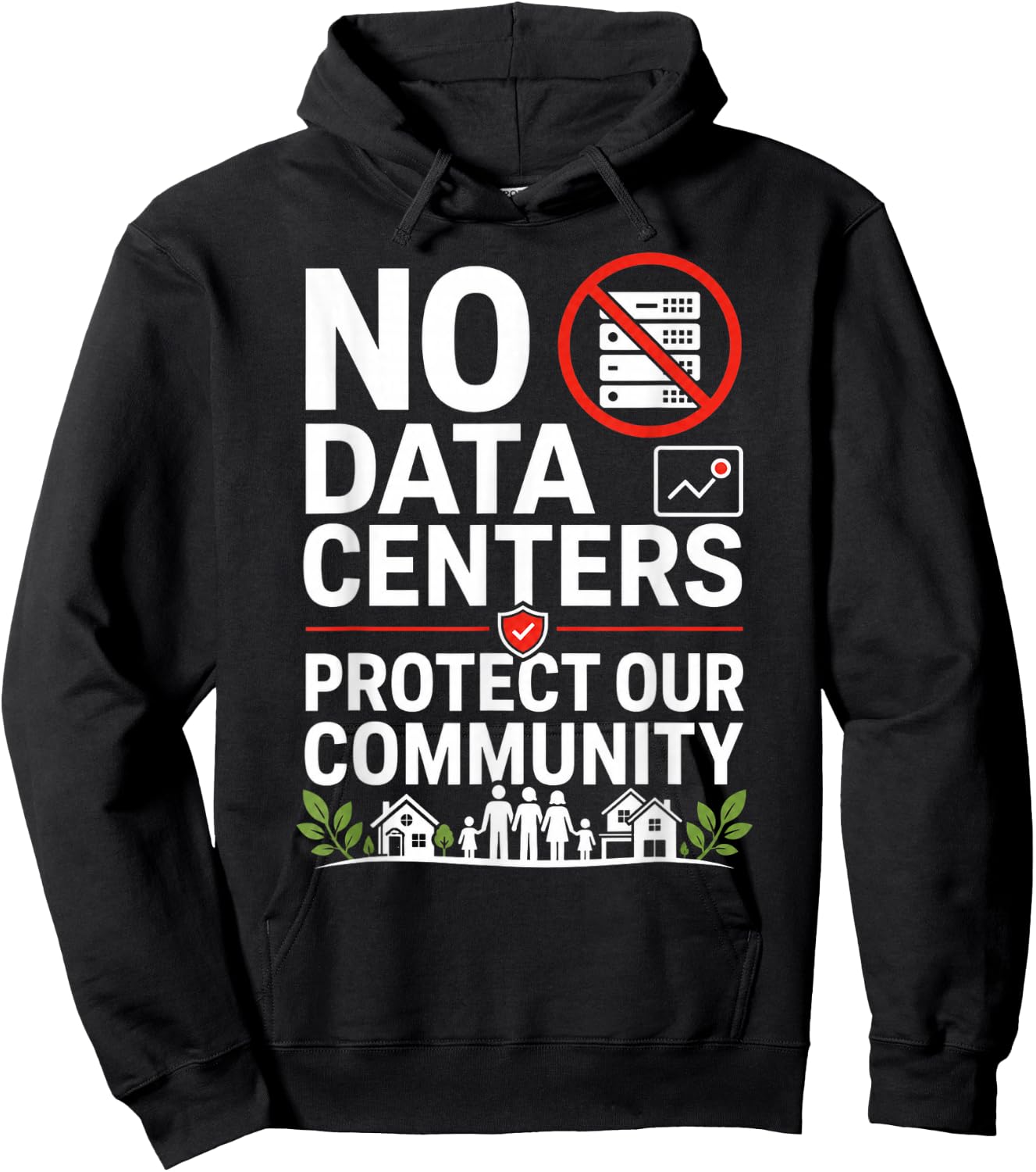No Data Centers Protect Our Community Retro Hoodie - Hoodie | Black