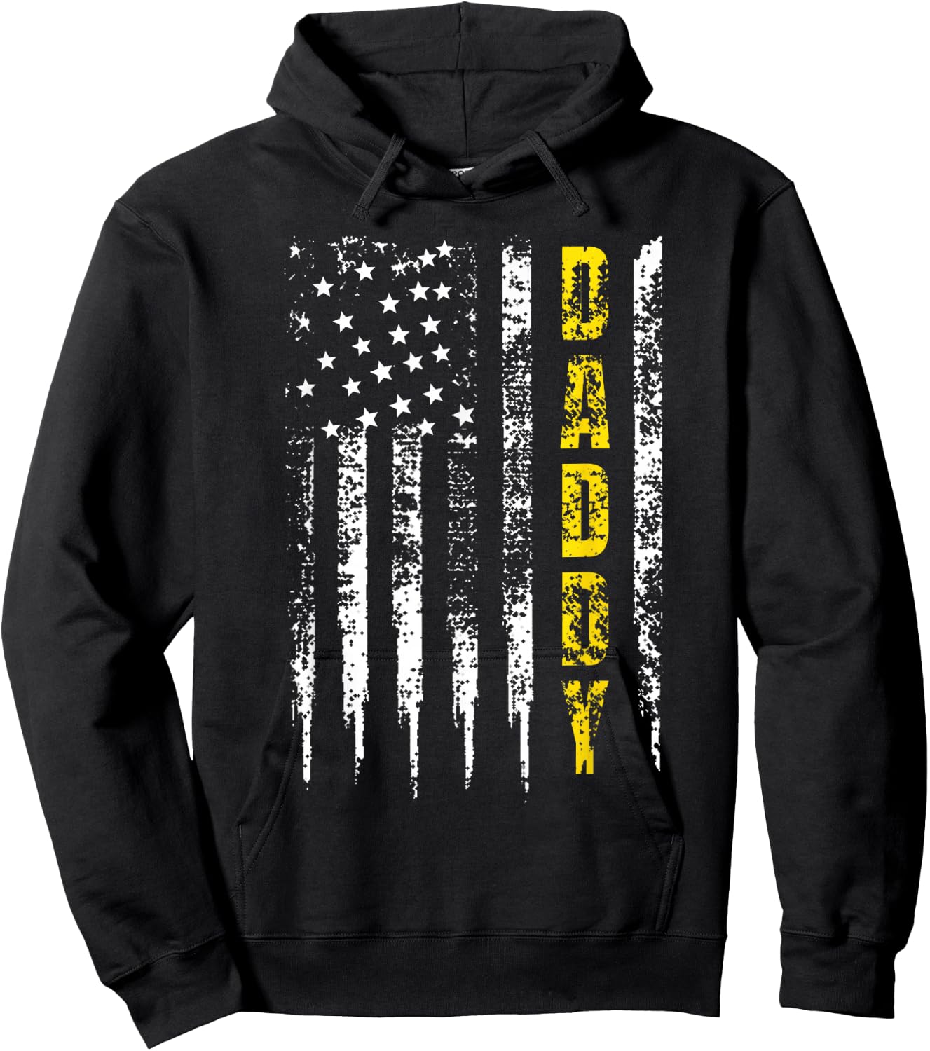 Tow Truck Driver Yellow Line Daddy US Flag Hoodie - Hoodie | Black
