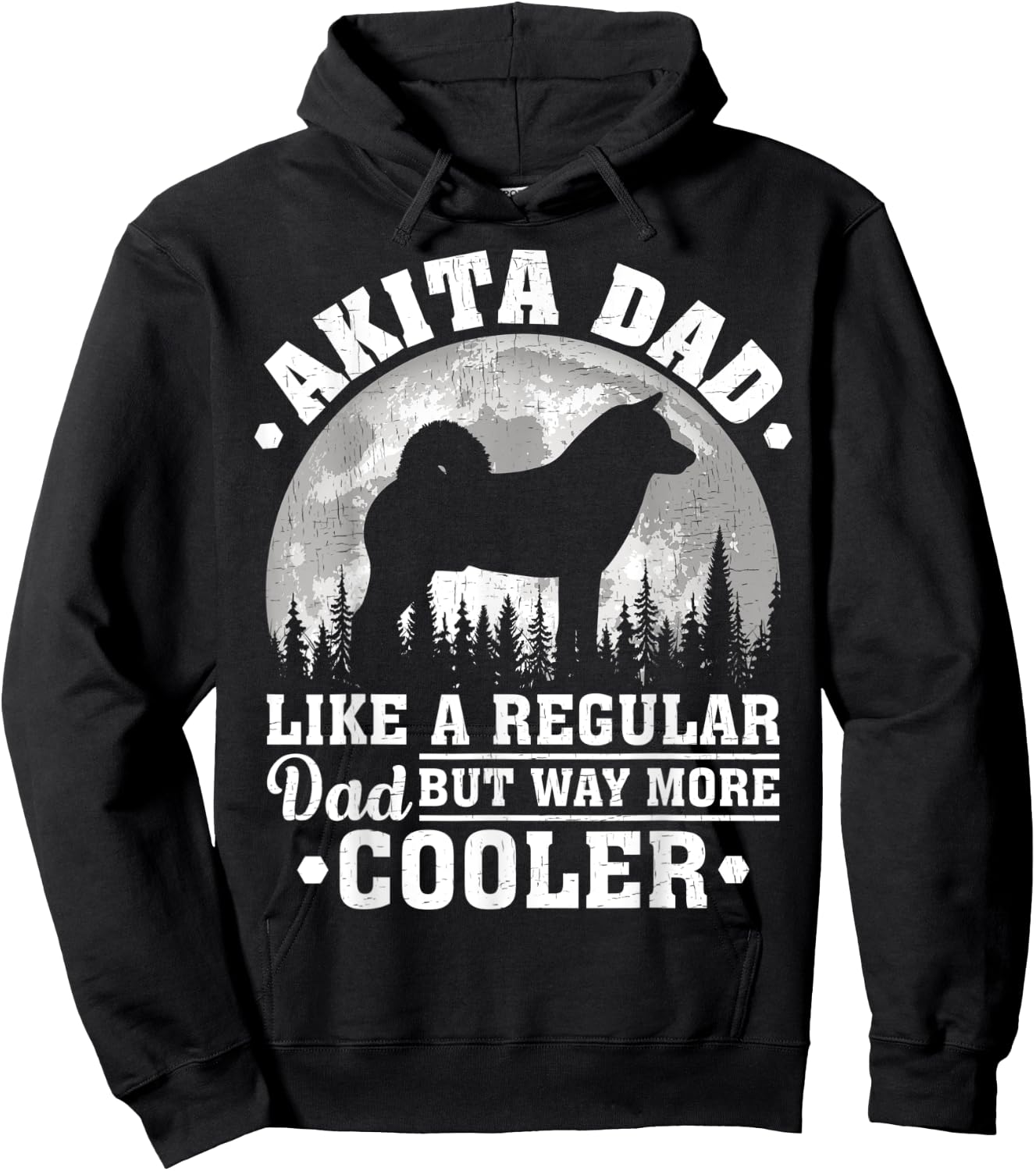 Akita Dad Like A Regular Dad Funny Akita Dog Father's Day Men Hoodie - Hoodie | Black