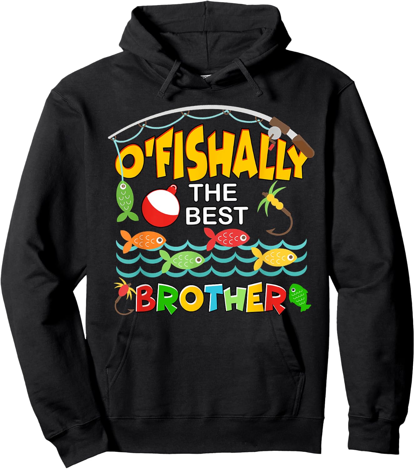 Ofishally The Best Brother Fisherwoman Cute Fishing Hoodie - Hoodie | Black