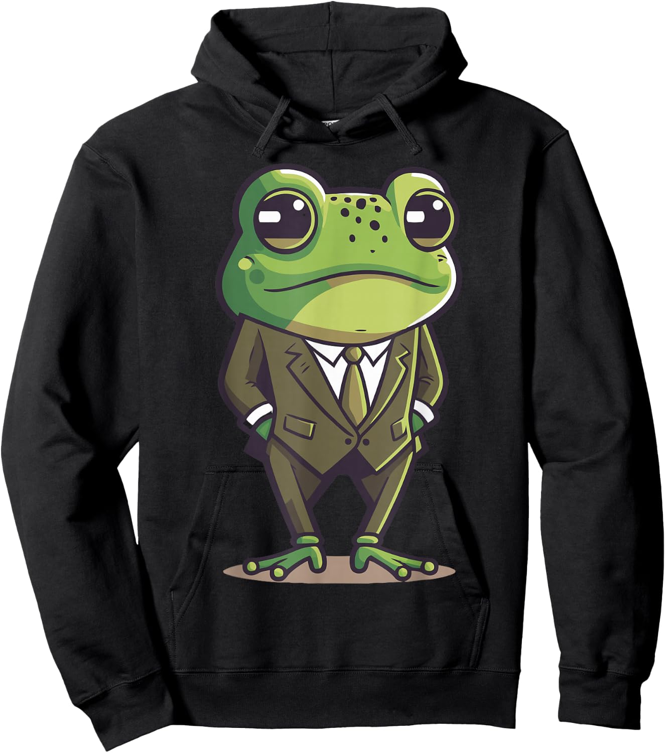 Frog man, mr frog, frog in suit, serious frog, funny frog Hoodie - Hoodie | Black