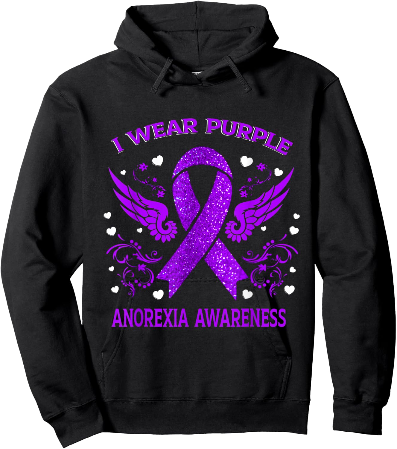 I Wear For Anorexia Awareness Hoodie - Hoodie | Black