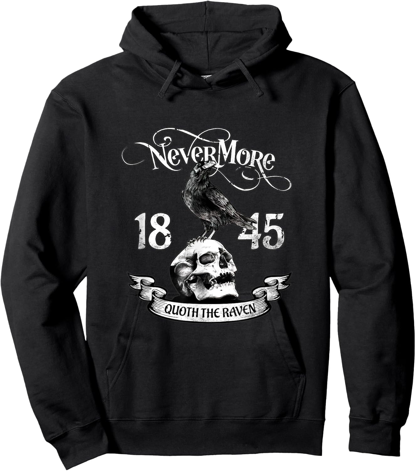 Nevermore Quote The Raven Edgar Allan Poe Hoodie - Hoodie | Black