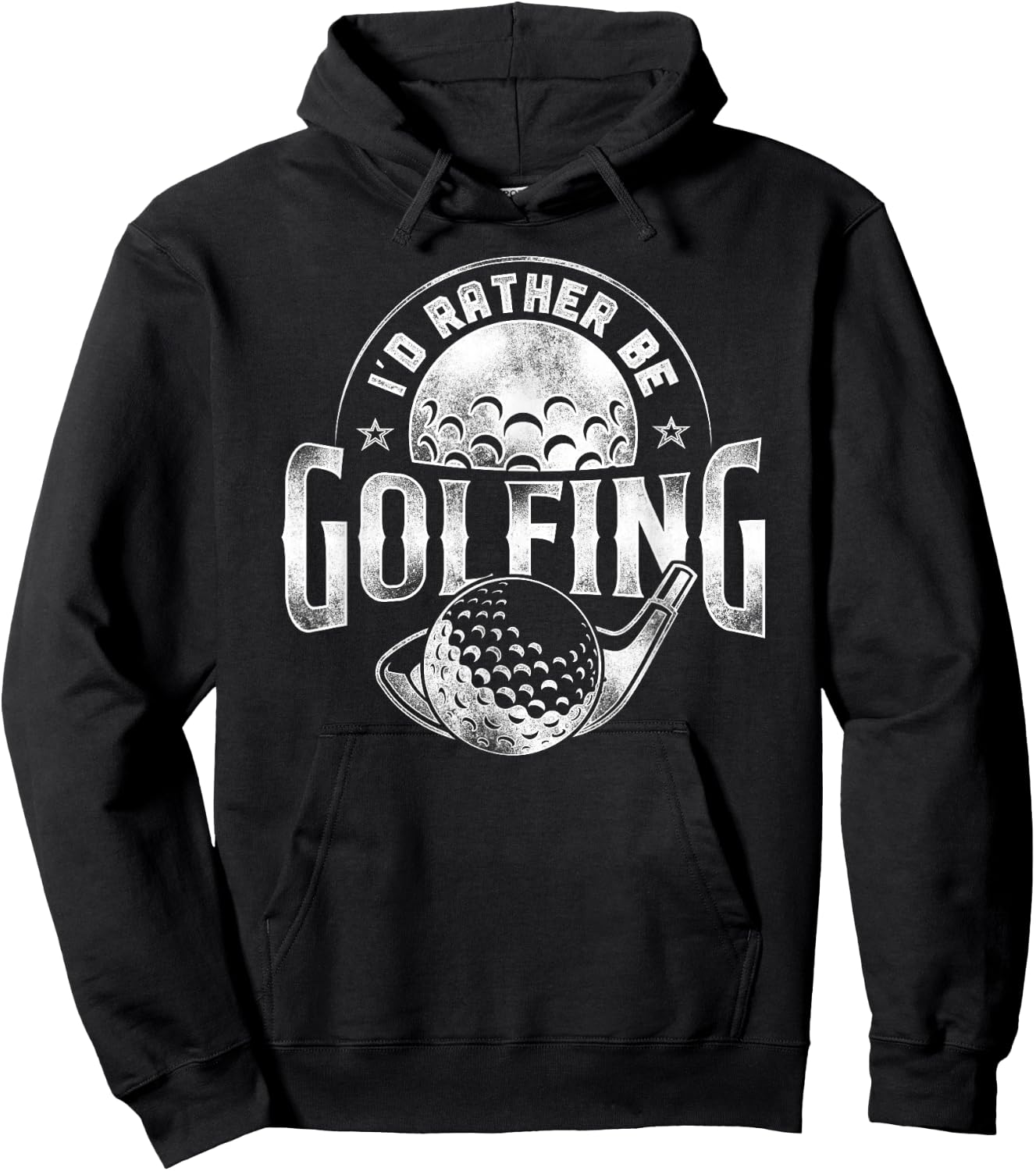 Golf Vintage Ball I'D Rather Be Golfing Hoodie - Hoodie | Black