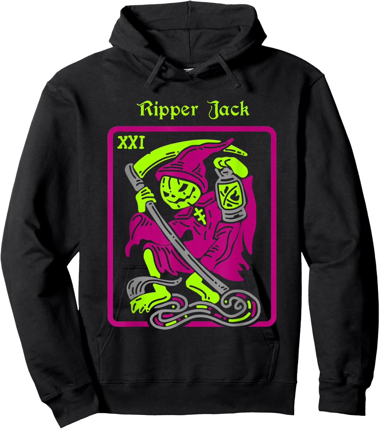 Ripper Jack Tarot Card Halloween Occult Decor Men Women Hoodie - Hoodie | Black