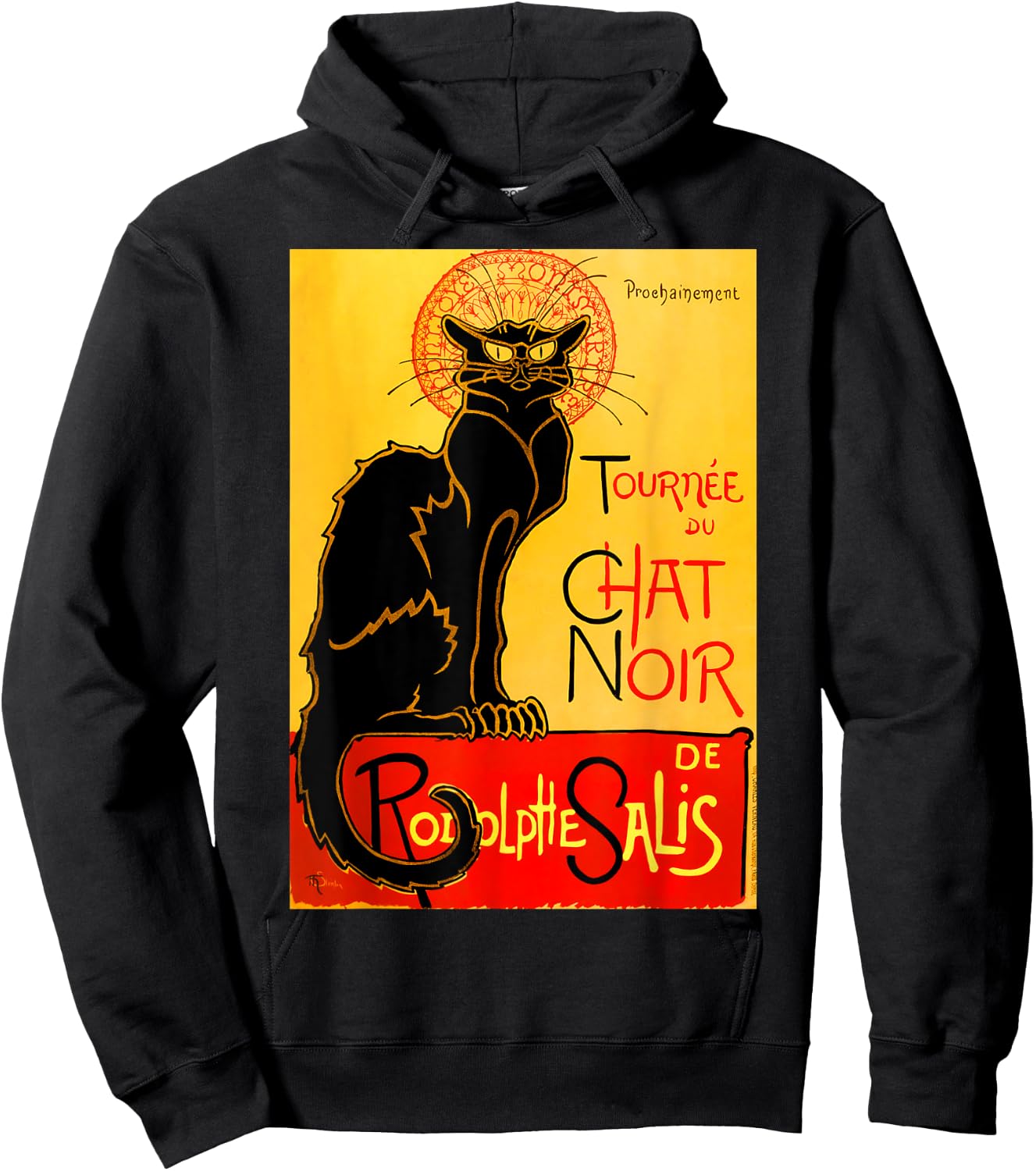 Le Chat Noir The Black Cat T Shirt Art Nouveau Cat Gift Hoodie - Hoodie | Black