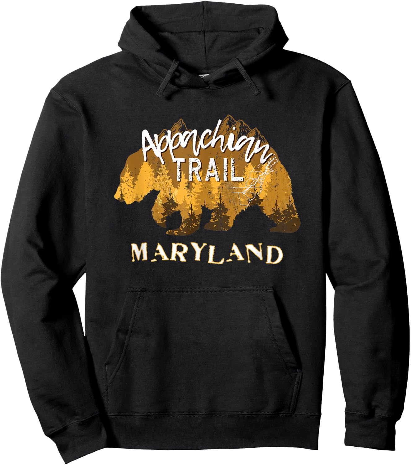 Maryland Appalachian Trail Hiking Outdoor Backpacking Hiker Hoodie - Hoodie | Black