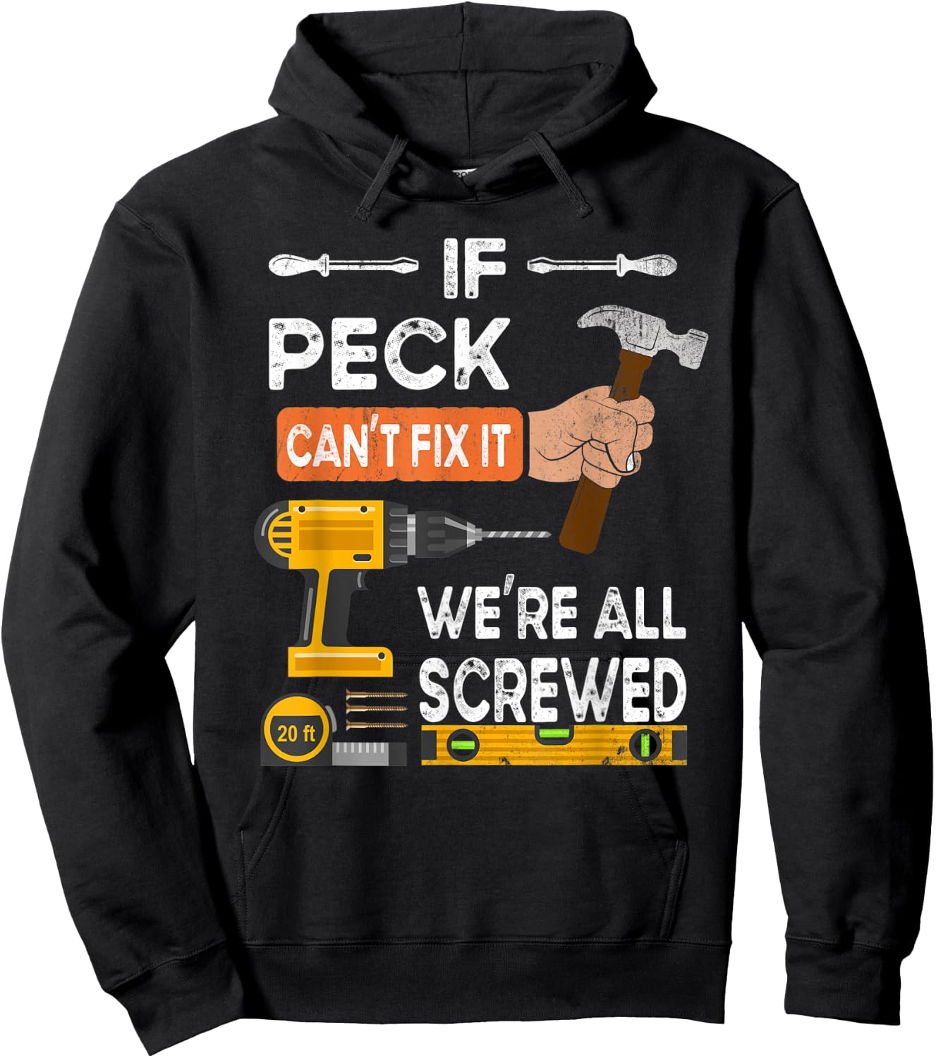 Funny if Peck can't fix it no one can handyman carpenter Hoodie - Hoodie | Black