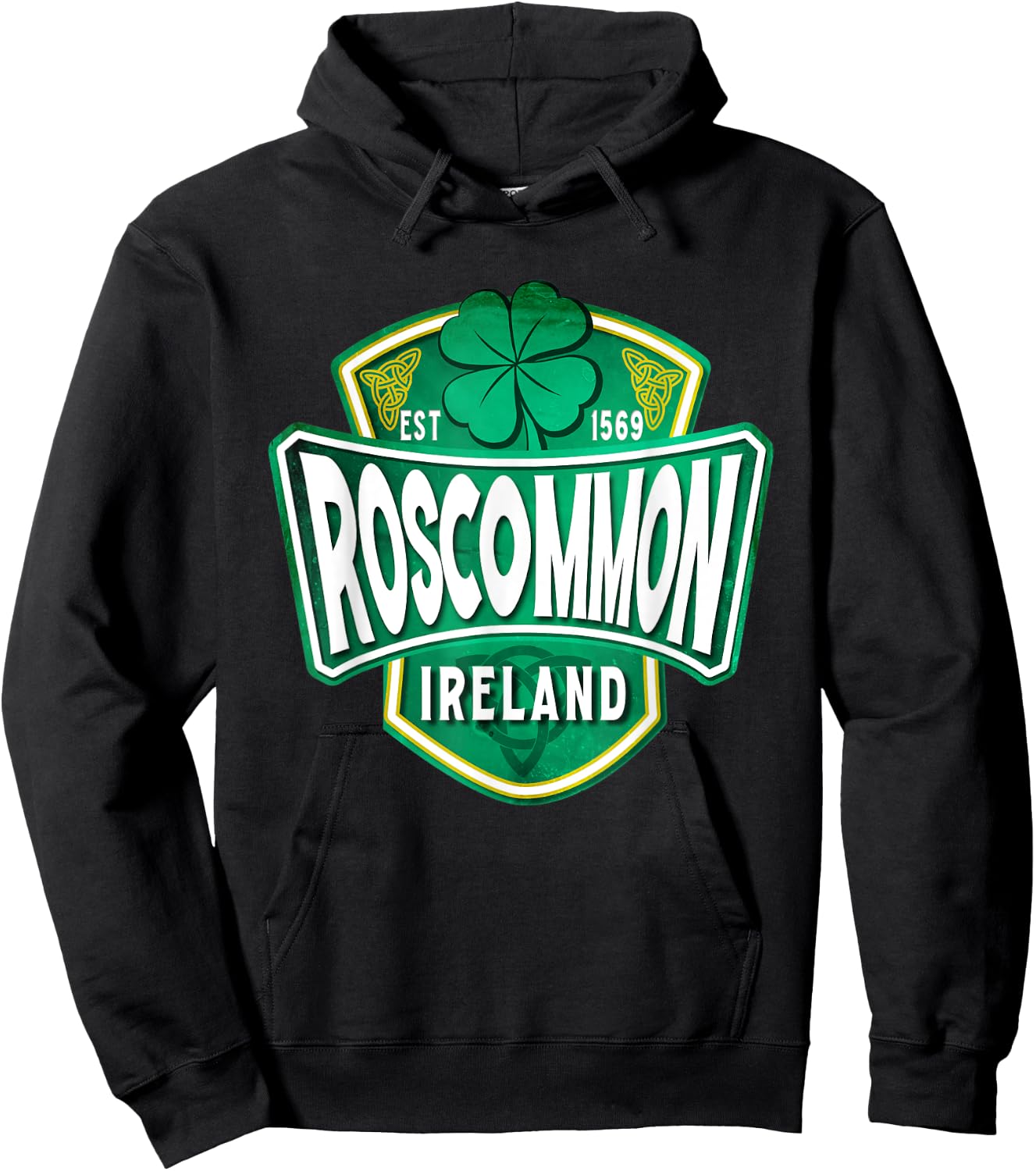 County Roscommon Ireland Irish Gaelic Football Hurling Badge Hoodie - Hoodie | Black