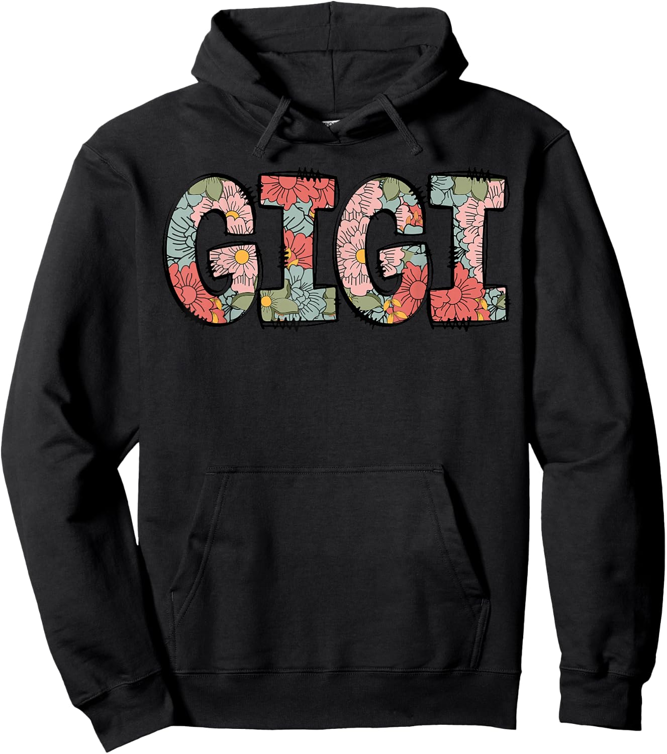 Retro Gigi Colourful Flowers Groovy Daisy Flower Hoodie - Hoodie | Black