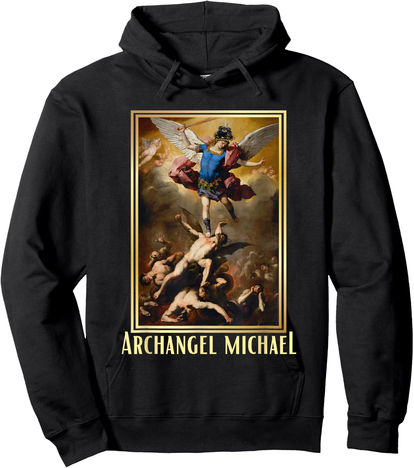 St Michael the Archangel - Protector Catholic Church Angel Hoodie - Hoodie | Black