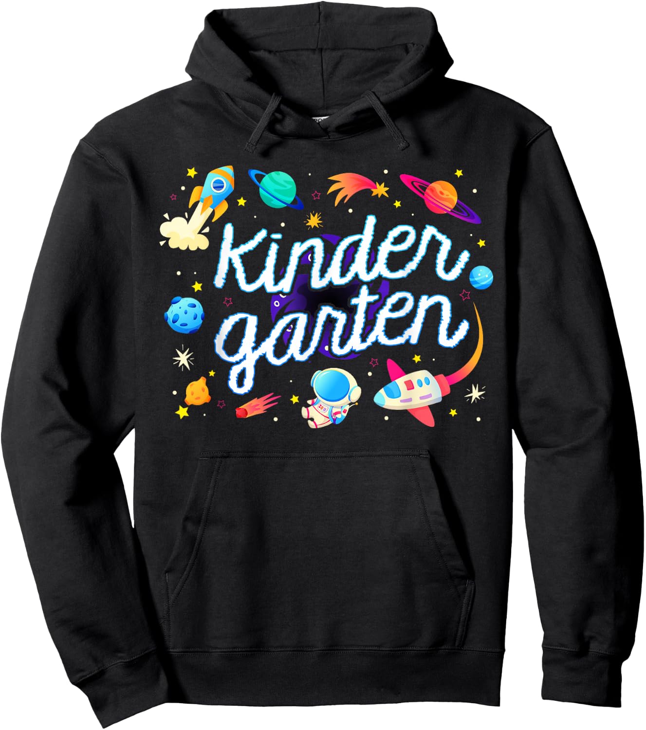 Kindergarten Astronaut Planets Space Back To School Kids Hoodie - Hoodie | Black