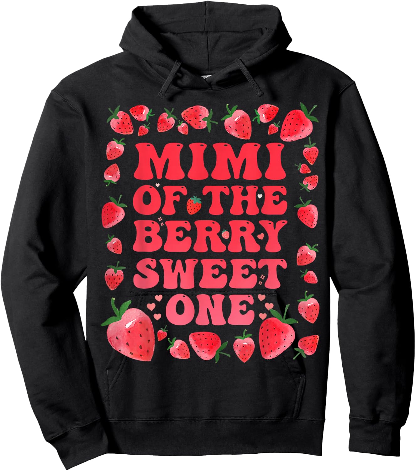 Mimi of The Berry Sweet Birthday Gifts Girl Sweet Strawberry Hoodie - Hoodie | Black