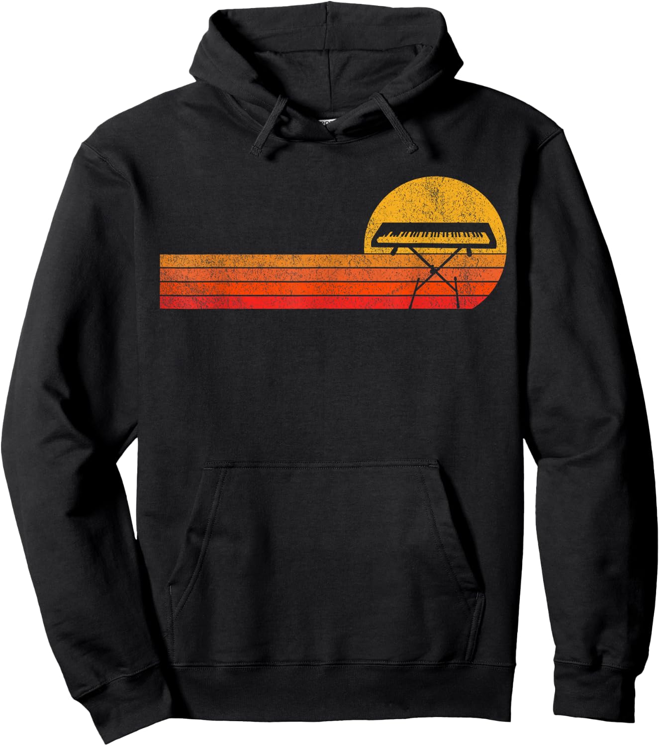 Funny Keyboard Piano Player Musician Classical Music Retro Hoodie - Hoodie | Black