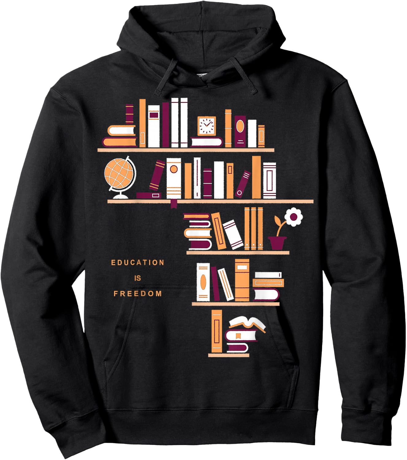 Africa Education Is Freedom Library Book Hoodie - Hoodie | Black