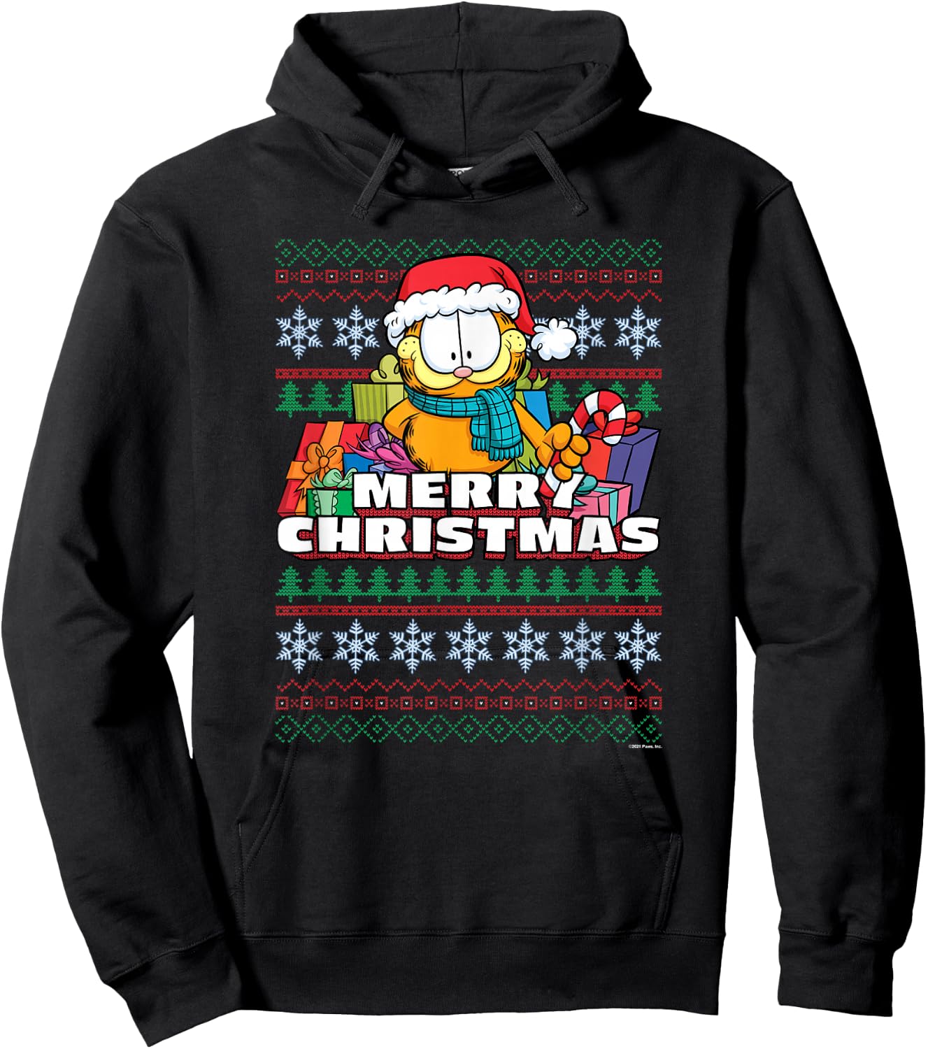 Garfield Christmas Santa Garfield Ugly Sweater Hoodie - Hoodie | Black