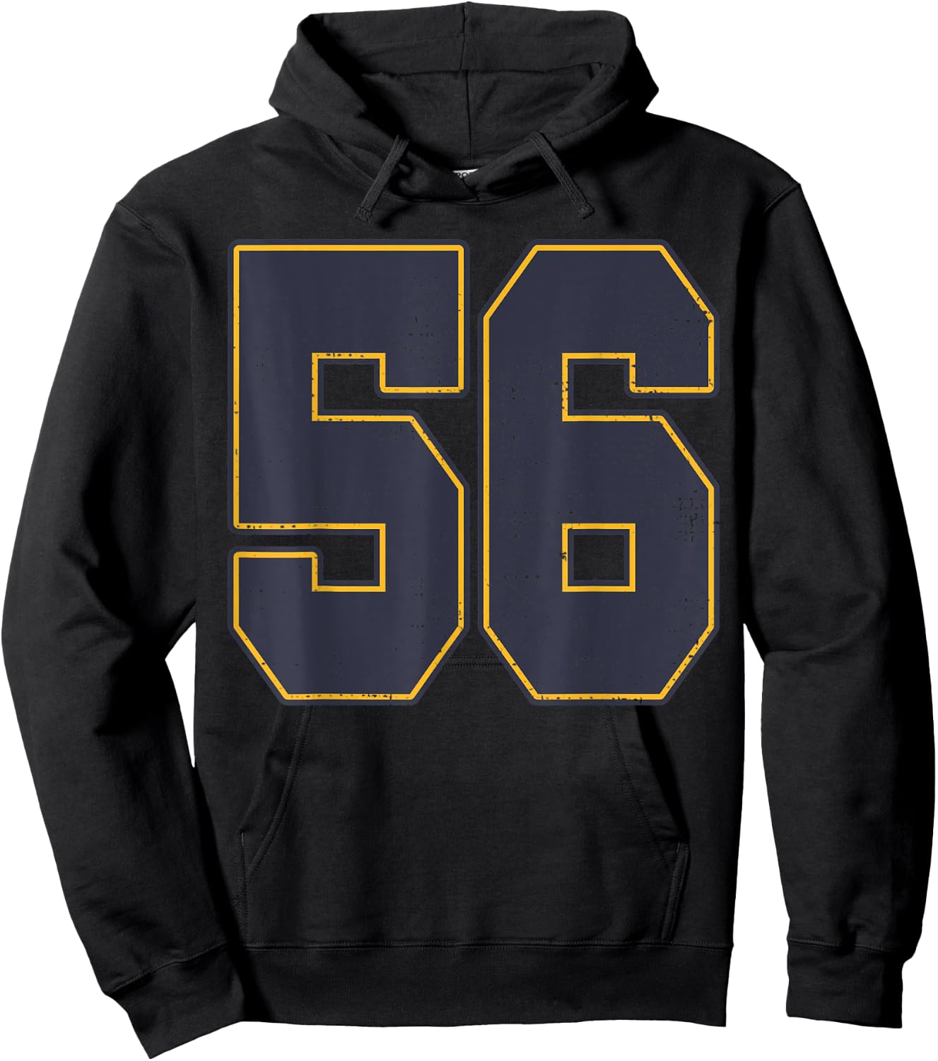 #56 Outline Number 56 Fan Varsity Sports Team Red Jersey Hoodie - Hoodie | Black