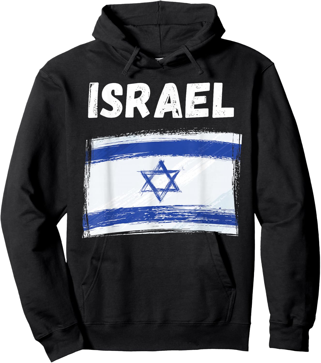 Israel Flag Holiday Vintage Grunge Israeli Flag Hoodie - Hoodie | Black