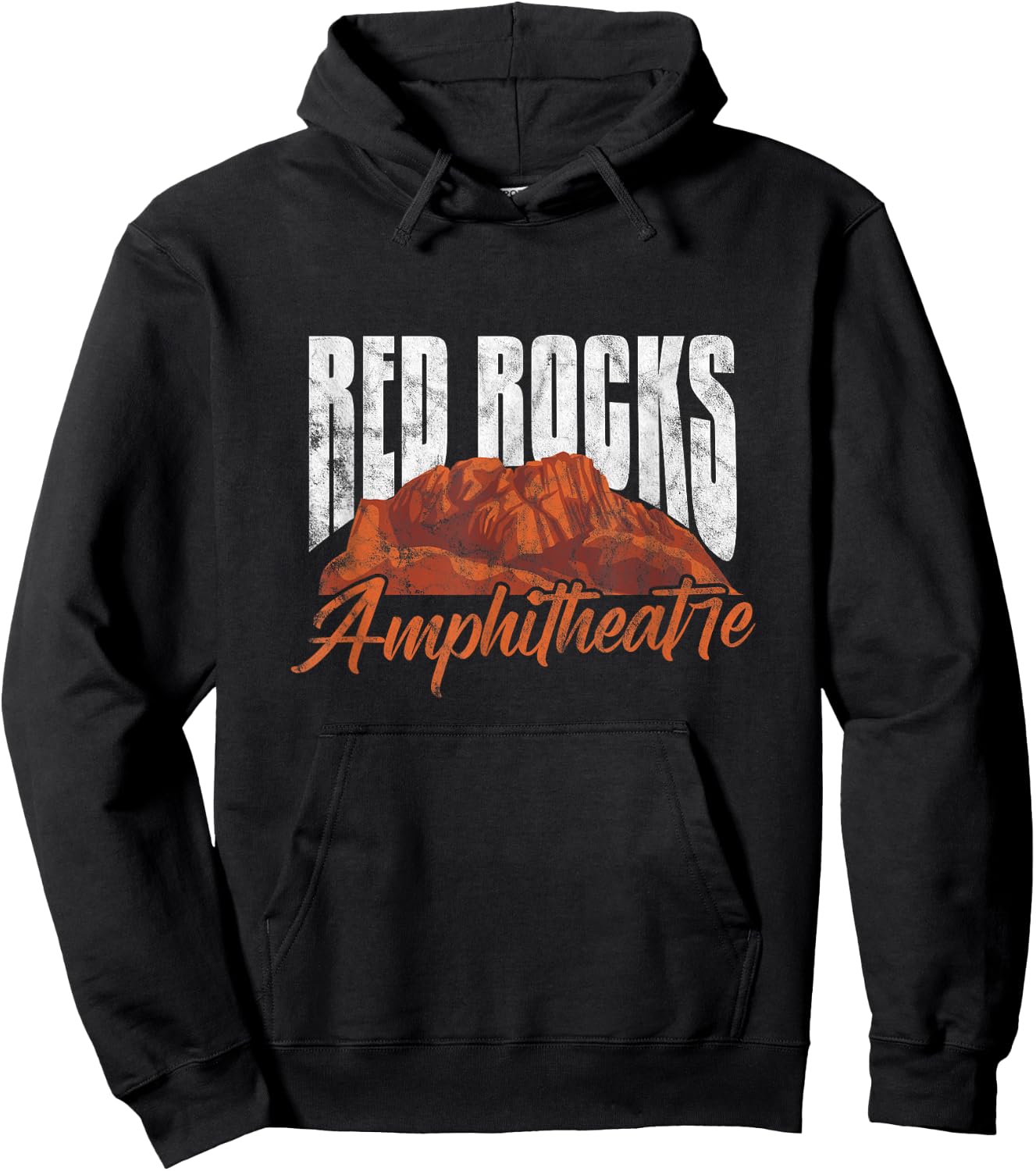 Red Rocks Amphitheatre Morrison Colorado Concerts Distressed Hoodie - Hoodie | Black