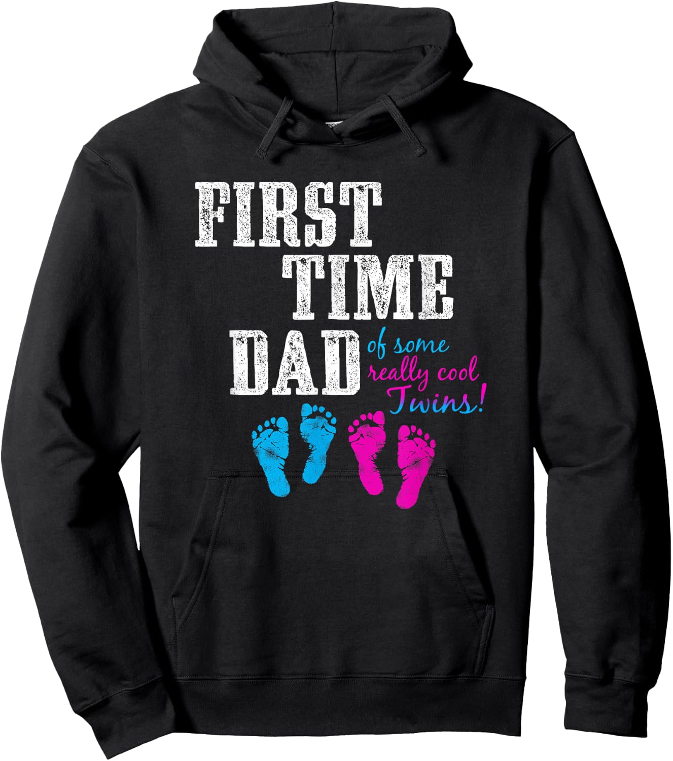 First Time Dad, Daddy of BG Twins, Father's Day Gift Shirt Hoodie - Hoodie | Black