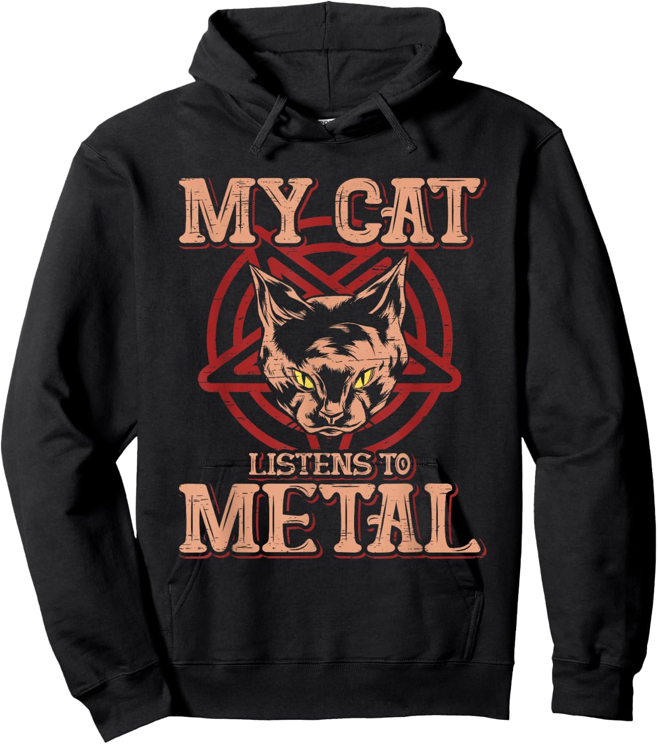 My Cat listens to Metal - Black Dark Rock Death Metal Hoodie - Hoodie | Black