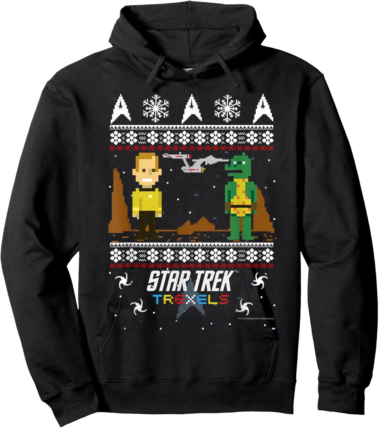 Star Trek Trexels Ugly Christmas Sweater Graphic Hoodie - Hoodie | Black