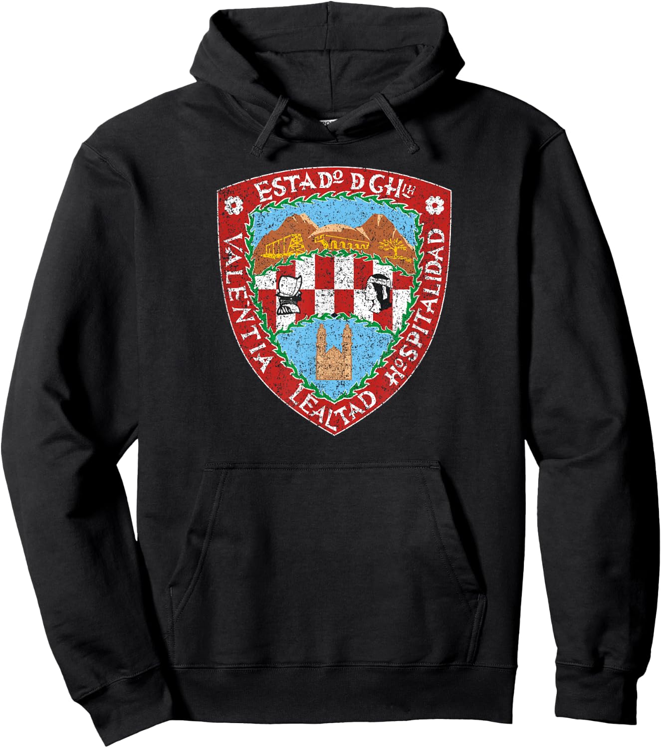 State of Chihuahua Mexico Flag Coat of Arms Hoodie - Hoodie | Black