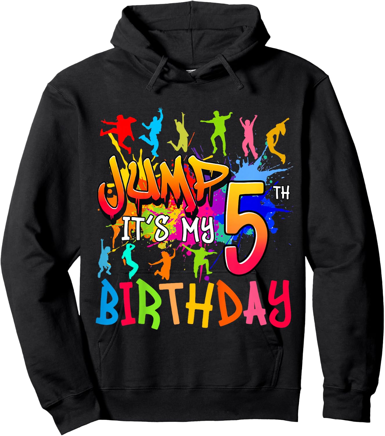 Let's Jump It's My 5th Birthday Trampoline Bday Matching Hoodie - Hoodie | Black